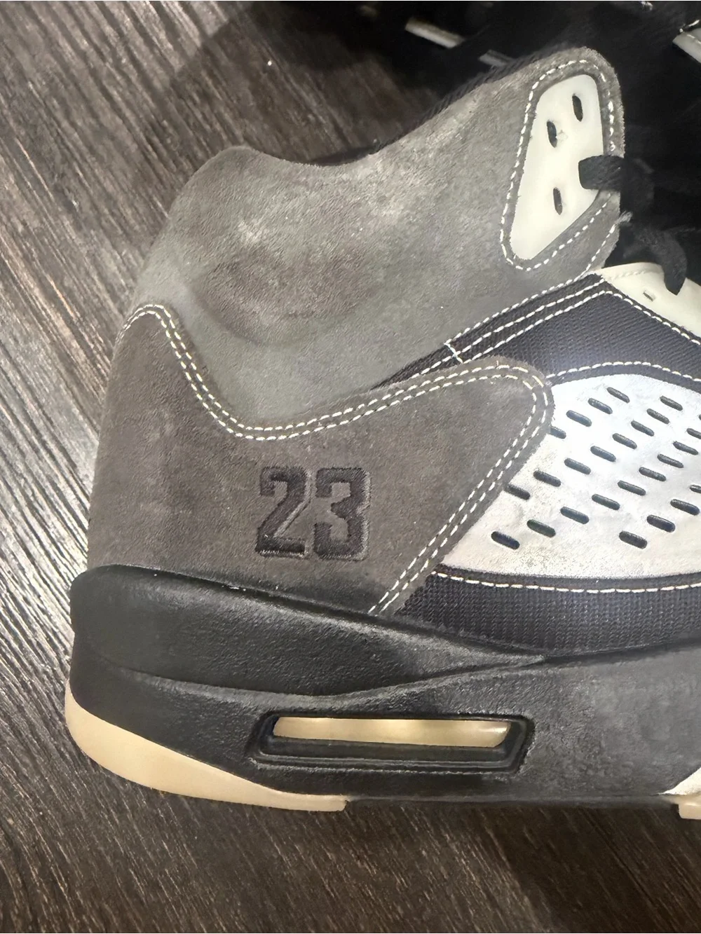 Nike Air Jordan 5 Retro Anthracite Wolf Grey Clear Black Metal Silver size 14